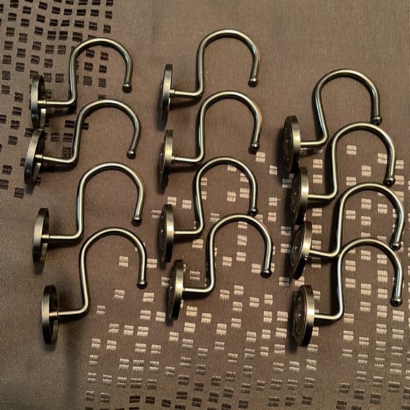 Light oil-rubbed bronze style shower curtain hooks (12) NWOT - Picture 2 of 5